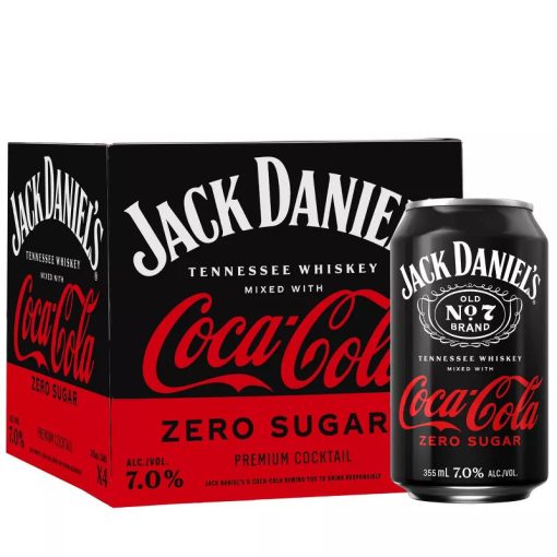 Jack Daniels & Coke Zero Can 355 Ml