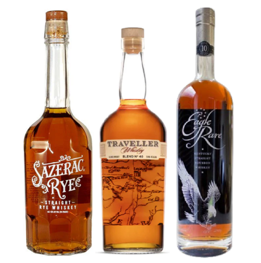 Eagle Rare 10yrs + Sazerac Straight Rye + Traveller Blended Whiskey Combo