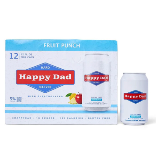 Happy Dad Hard Seltzer Fruit Punch 12 Oz